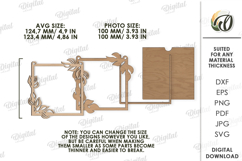 Floral Photo Frame Laser Cut. Home Decor SVG Product Image 2