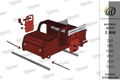 3D Christmas Truck Decor Laser Cut. Christmas SVG Product Image 6