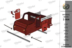 3D Christmas Truck Decor Laser Cut. Christmas SVG Product Image 6