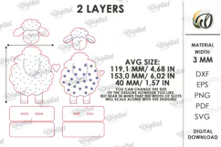 Sheep Decor Laser Cut. Standing Decor. Hanging Ornament SVG Product Image 2
