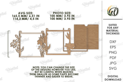 Floral Photo Frame Laser Cut. Home Decor SVG Product Image 2