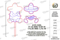 Cinco De Mayo Toppers Laser Cut. Wooden Mexican Toppers SVG Product Image 2