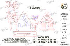 Summer Layered House Laser Cut. House Stand Decor SVG Product Image 2