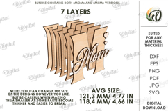 3D Word stand decor Laser Cut. Mom SVG. Flower holder Product Image 2