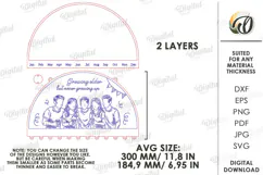 Family Birthday Calendar Laser Cut. Wall Calendar SVG Product Image 2