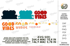 3D Layered Papercut Wall Decor. Wall Art SVG. Good vibes Product Image 2