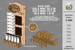 3D Weekly Menu Planner Laser Cut. Kitchen Organizer SVG Product Image 2
