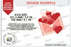 Valentine's Layered Card Paper Cut. Love Sign SVG. Envelope Product Image 3