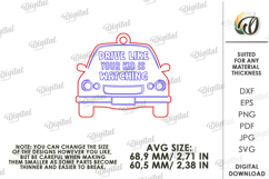 Father's Day Car Charm Laser Cut. Car Accessory SVG Product Image 2