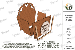 Mother's Day Flower Gift Box Laser Cut. Flower Holder SVG Product Image 2