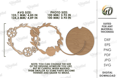 Floral Photo Frame Laser Cut. Home Decor SVG Product Image 2