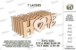 3D Word stand decor Laser Cut. Hope SVG. Flower holder Product Image 2