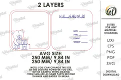 Baby Birth Announcement Sign Laser Cut. Baby Birth Stats SVG Product Image 2