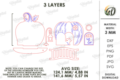 3D Halloween Baseboard Door Laser Cut. Halloween Decor SVG Product Image 2