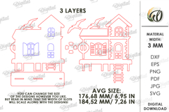 Summer Layered House Laser Cut. House Stand Decor SVG Product Image 2