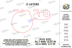 3D Summer Keychain Laser Cut. Summer Keyring SVG Product Image 2