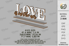 3D Love Decor Laser Cut. Stand Decor SVG Product Image 2