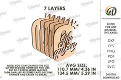 3D Word stand decor Laser Cut. My queen SVG. Flower holder Product Image 2