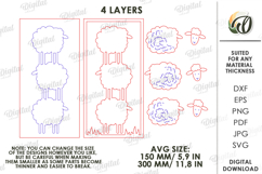 Triple Sheep Wall Decor Laser Cut. Rustic Home sign SVG Product Image 2
