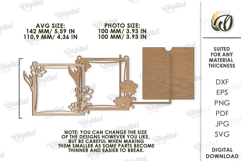 Floral Photo Frame Laser Cut. Home Decor SVG Product Image 2