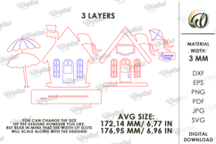 Summer Layered House Laser Cut. House Stand Decor SVG Product Image 2