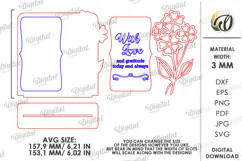 Floral Gift Card Laser Cut. Mother's Day Gift Card SVG Product Image 2
