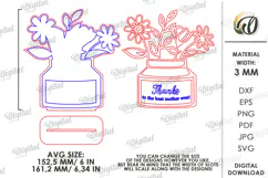 Floral Gift Card Laser Cut. Mother's Day Gift Card SVG Product Image 2