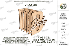 3D Word stand decor Laser Cut. Baby SVG. Flower holder Product Image 2