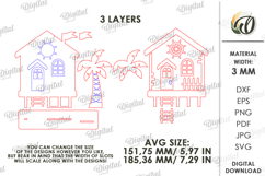Summer Layered House Laser Cut. House Stand Decor SVG Product Image 2