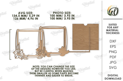 Floral Photo Frame Laser Cut. Home Decor SVG Product Image 2