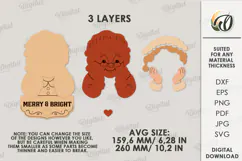 Retro Christmas Door Hanger Laser Cut. Mrs. Claus SVG Product Image 2
