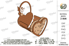 Mother's Day Flower Gift Box Laser Cut. Flower Holder SVG Product Image 2