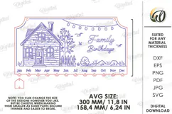 Family Birthday Calendar Laser Cut. Wall Calendar SVG Product Image 2