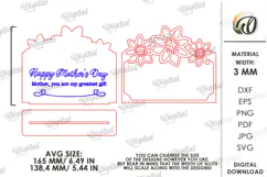 Floral Gift Card Laser Cut. Mother's Day Gift Card SVG Product Image 2