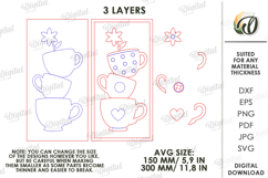 Triple cup Wall Decor Laser Cut. Rustic Home sign SVG Product Image 2