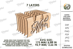 3D Word stand decor Laser Cut. Mr and Mrs SVG. Flower holder Product Image 2