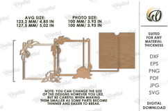 Floral Photo Frame Laser Cut. Home Decor SVG Product Image 2