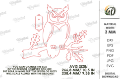 Tree Branch Silhouette Decor Laser Cut. Owl SVG Product Image 2