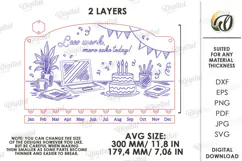 Family Birthday Calendar Laser Cut. Wall Calendar SVG Product Image 2