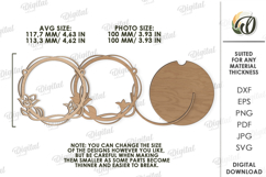 Floral Photo Frame Laser Cut. Home Decor SVG Product Image 2