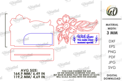 Floral Gift Card Laser Cut. Mother&#039;s Day Gift Card SVG Product Image 2