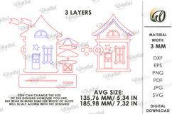 Summer Layered House Laser Cut. House Stand Decor SVG Product Image 2