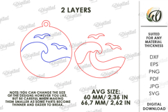 3D Summer Keychain Laser Cut. Summer Keyring SVG Product Image 2