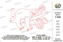 3D Tree Branch Silhouette Decor Laser Cut. Sloth SVG Product Image 2