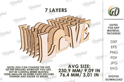 3D Word stand decor Laser Cut. Love SVG. Flower holder Product Image 2