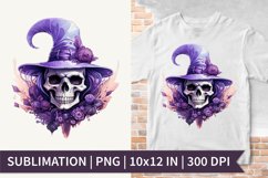Witch skull | Sublimation Design | Halloween clipart Product Image 1