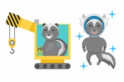 Set Collection Flat Animal Different Skunks Concept Vector Product Image 1