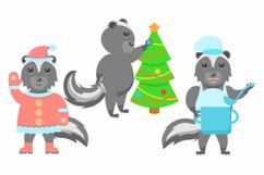 Set Collection Flat Animal Different Skunks Concept Vector Product Image 1