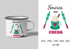 Christmas Mug. Mug SVG, PNG. Smores and Cocoa. Quotes SVG Product Image 1