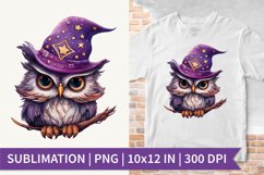 Cute Owl| Sublimation Design | Watercolor Clipart Product Image 1